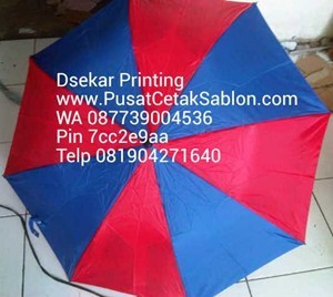 payung lipat 3 merah biru